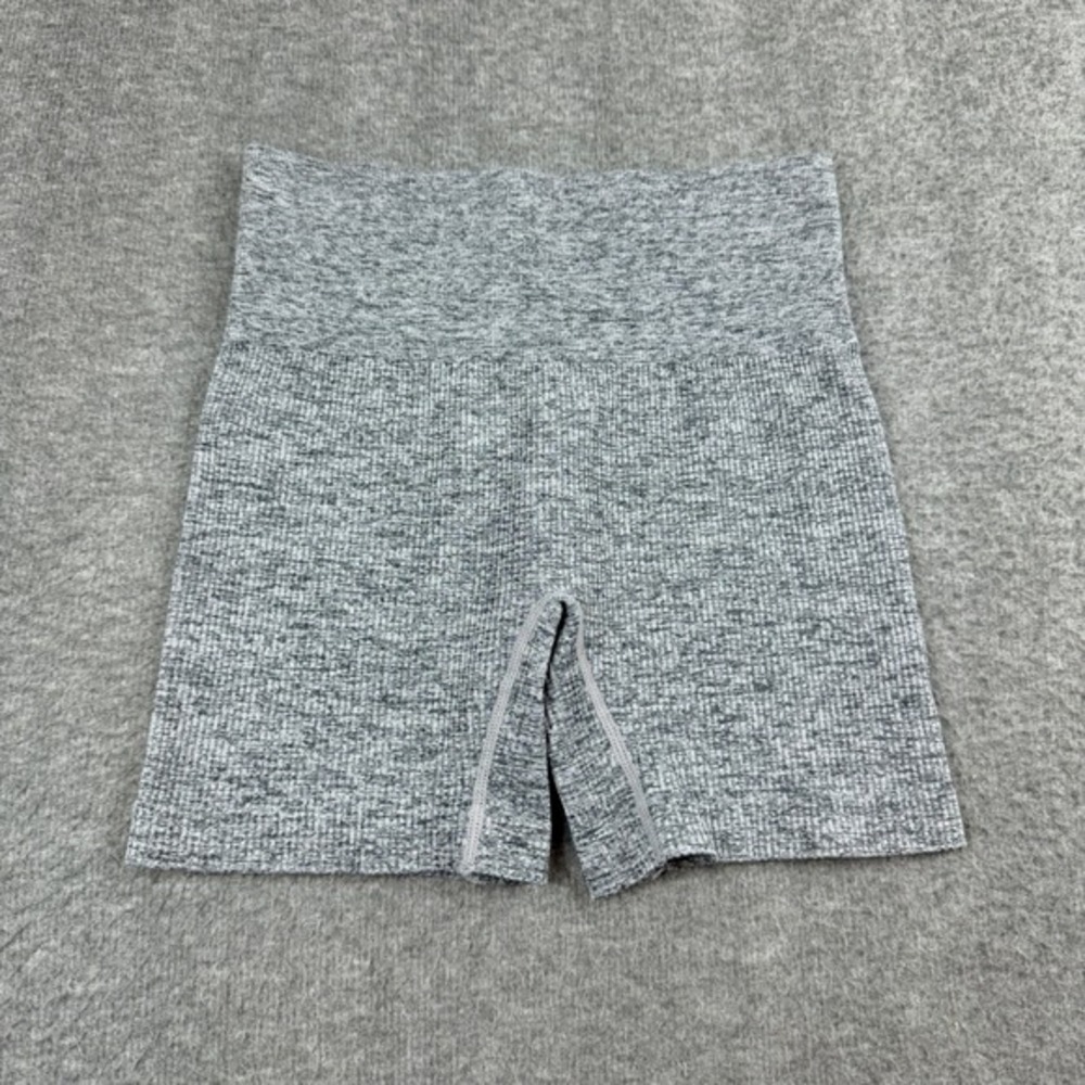 Colsie‎ Seamless Bike Shorts Women's S Gray Marl High Waisted Ribbed Athletic 3"